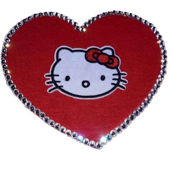 HELLO KITTY Sanrio Blingy Heart Cotton Tote Bag NEW 14 x 15 inches - Picture 2 of 14